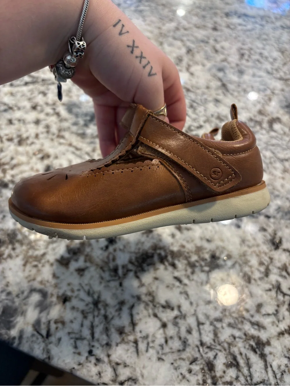 Stride Rite Tan Brown T-Strap Mary Jane Shoes for Kids - Picture 4 of 7
